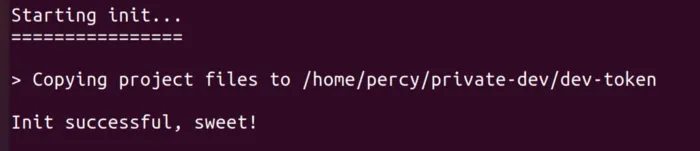 Truffle init output after successful creation