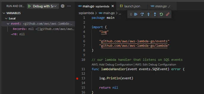 We have a breakpoint attached when debugging