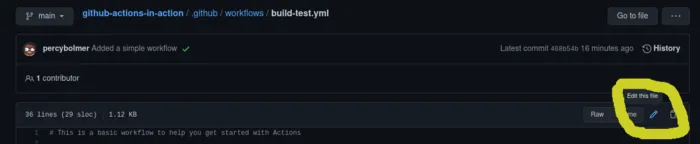 Highlights where to press to start editing your workflow