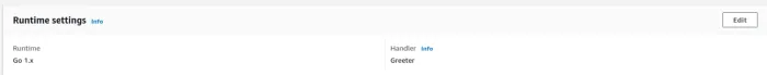 AWS Lambda — Function configured to run the Greeter binary.