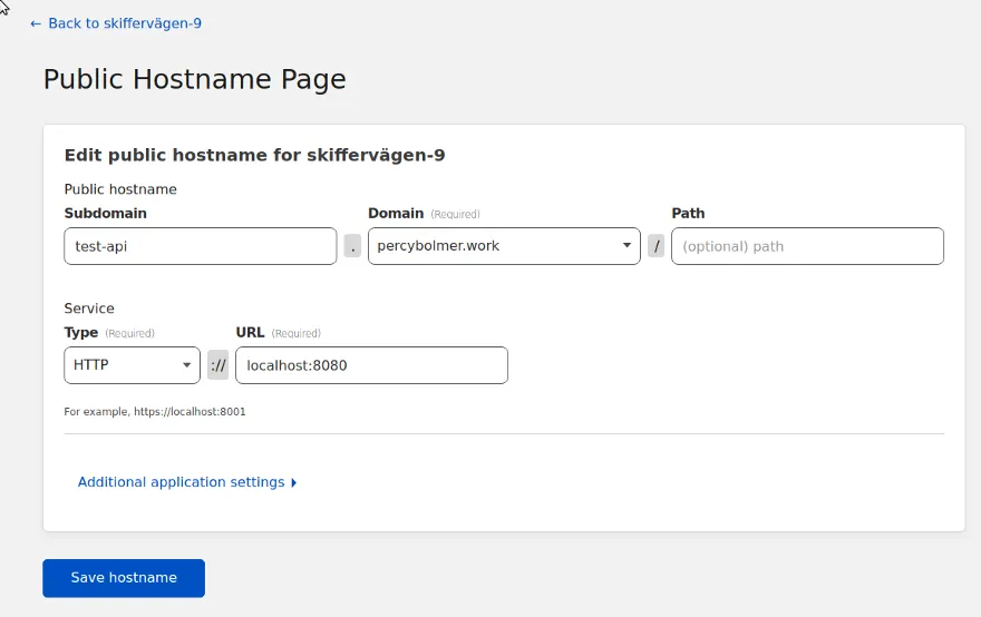 Exposing Localhost:8080 on test-api.percybolmer.work