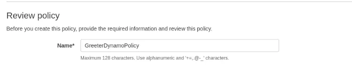 AWS IAM — Naming the policy
