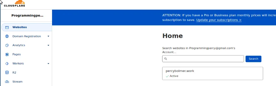 Me seeing my percybolmer.work website
