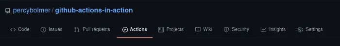The Actions tab takes you to an page where GitHub can generate actions for you.