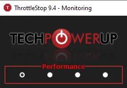 ThrottletStop — The 4 different setups / modes to store
